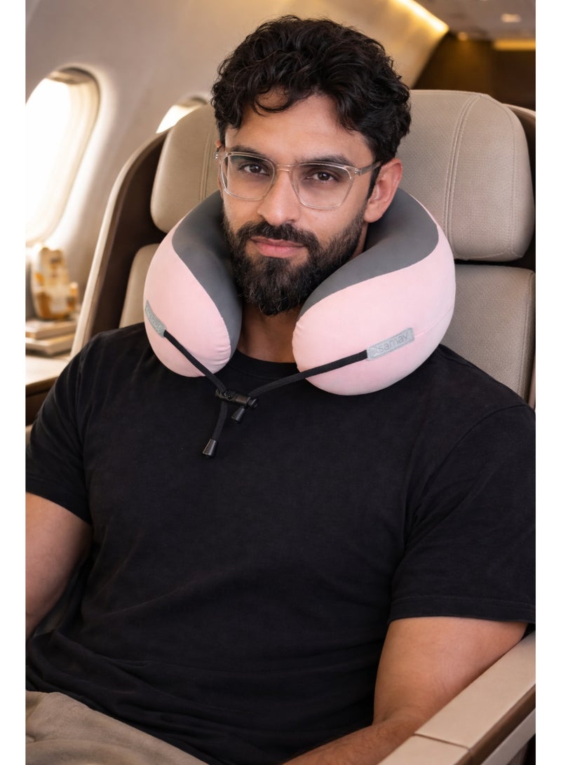F.A.M.S Luxury Memory Foam Travel Neck Pillow with Privacy Hoodie – 360° Ergonomic Neck Support, Breathable & Machine Washable Cover for Flights, Car & Office - Image 4